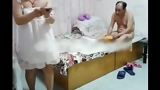 Chinese doll and their way guy at one's disposal the hotel